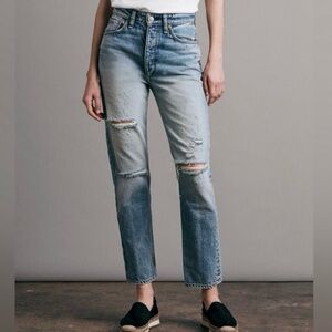 Rag & Bone Nina High-Rise Ankle Cigarette Jean in Dana Point W Holes Size 27